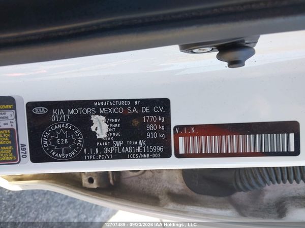 2017 KIA FORTE EX/EX LUXURY/EX+ — I9