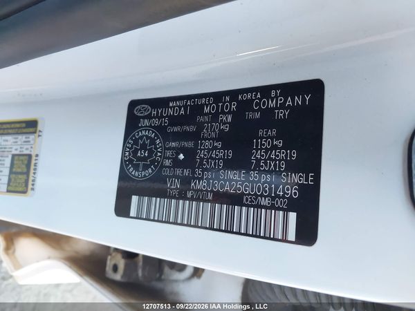 2016 HYUNDAI TUCSON — I19