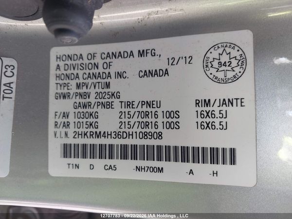 2013 HONDA CR-V LX — I9