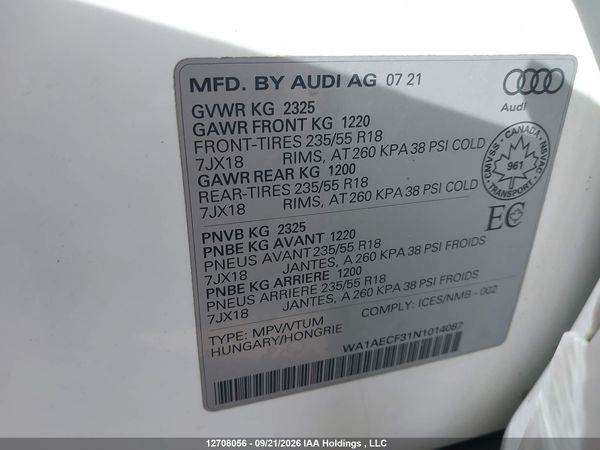 2022 AUDI Q3 45 KOMFORT/45 PROGRESSIV — I9