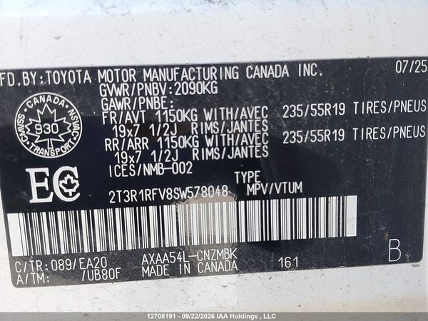 2025 TOYOTA RAV4 XLE/XLE PREMIUM — I9