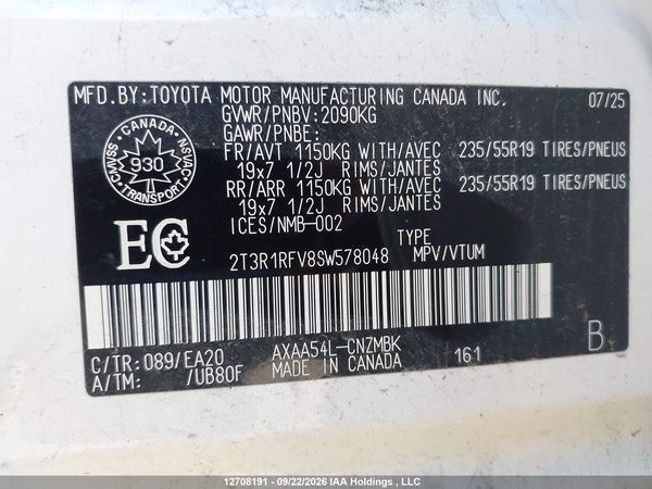 2025 TOYOTA RAV4 XLE/XLE PREMIUM — I19