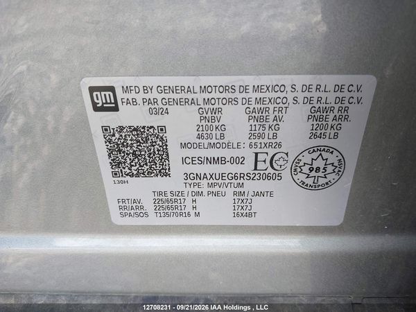 2024 CHEVROLET EQUINOX LT — I9