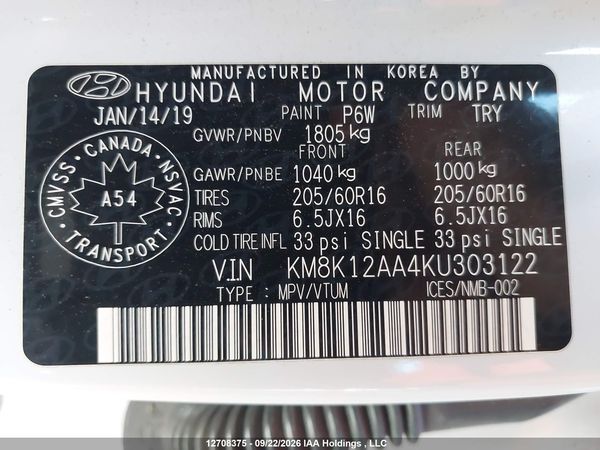 2019 HYUNDAI KONA SE — I18