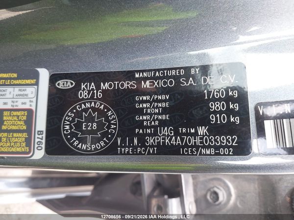 2017 KIA FORTE EX/EX LUXURY/EX+/LX/LX+ — I9