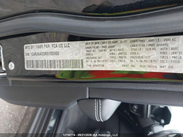 2021 JEEP GRAND CHEROKEE L ALTITUDE — I9