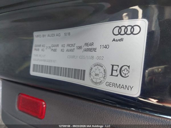 2019 AUDI A4 PRESTIGE — I9