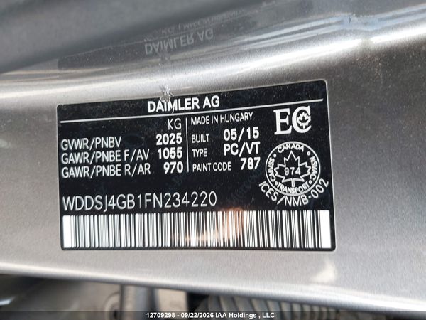 2015 MERCEDES-BENZ CLA 250 4MATIC — I18