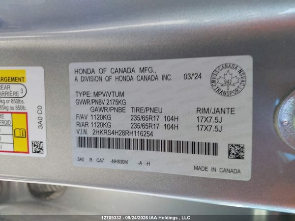 2024 HONDA CR-V LX-B — I9