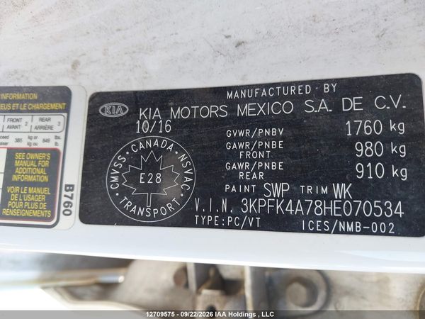 2017 KIA FORTE EX/EX LUXURY/EX+/LX/LX+ — I19