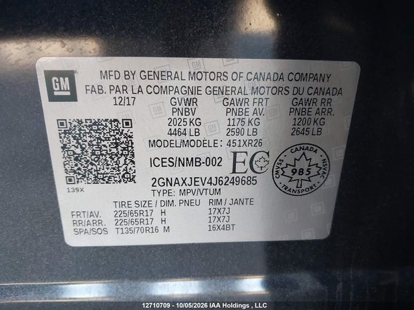 2018 CHEVROLET EQUINOX LT — I9