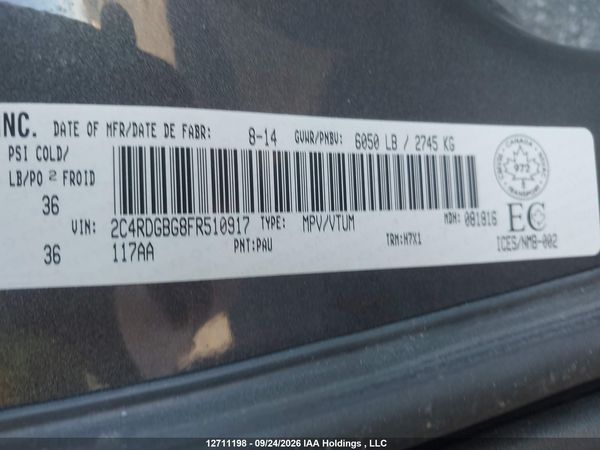 2015 DODGE GRAND CARAVAN SE — I9