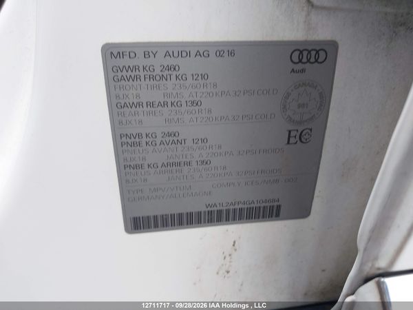 2016 AUDI Q5 quattro Premium Plus — I19
