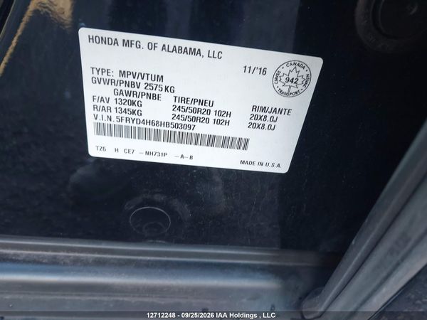 2017 ACURA MDX TECH PKG — I9