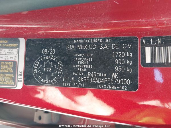 2023 KIA FORTE EX/EX+/EX PREMIUM — I9