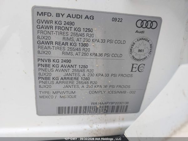 2023 AUDI Q5 SPORTBACK S Line quattro Premium — I9
