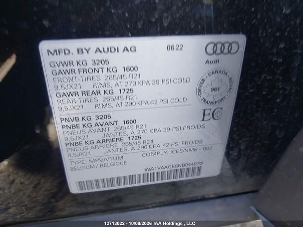 2022 AUDI E-TRON 55 TECHNIK — I19
