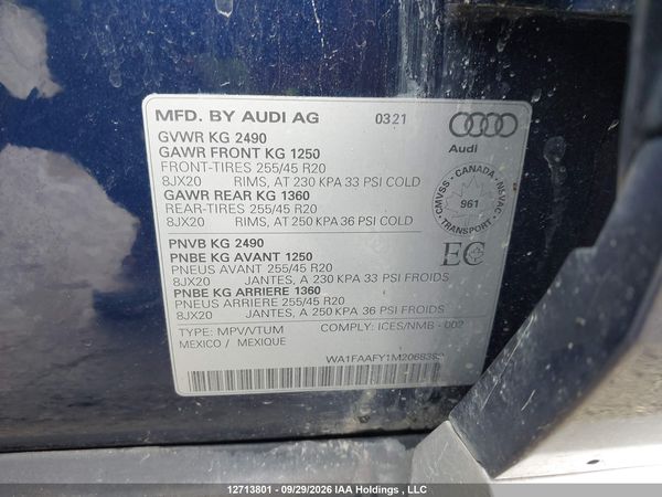 2021 AUDI Q5 TECHNIK — I9