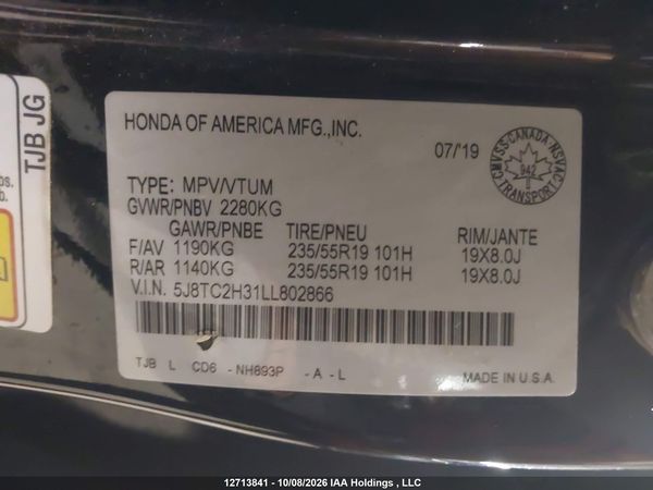 2020 ACURA RDX TECH — I9