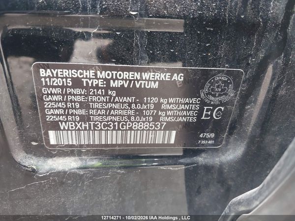 2016 BMW X1 XDRIVE28I — I9