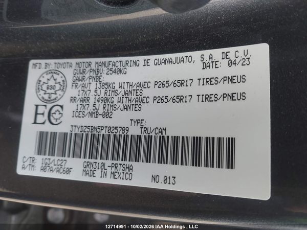 2023 TOYOTA TACOMA SR5 — I9
