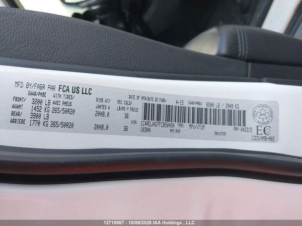 2015 DODGE DURANGO SXT — I19