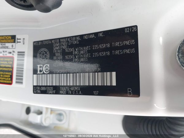 2026 TOYOTA HIGHLANDER XLE AWD — I9