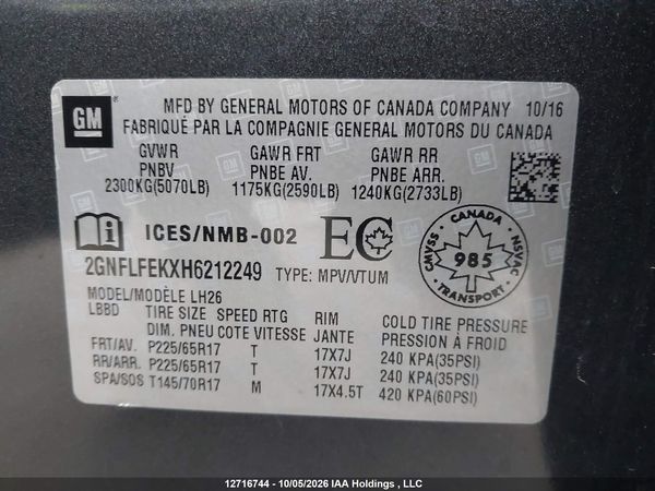 2017 CHEVROLET EQUINOX 1LT — I9