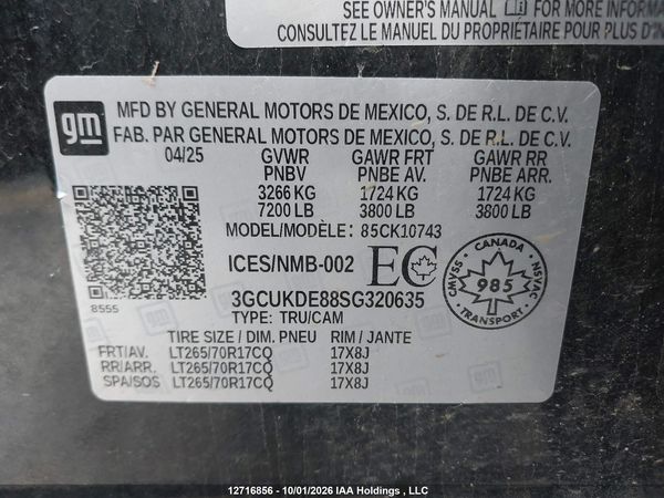 2025 CHEVROLET SILVERADO K1500 LT — I19