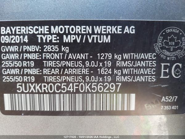 2015 BMW X5 XDRIVE35I — I18