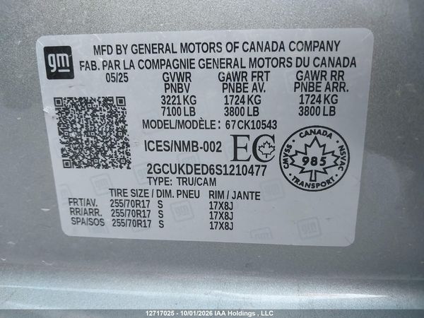 2025 CHEVROLET SILVERADO K1500 LT — I9