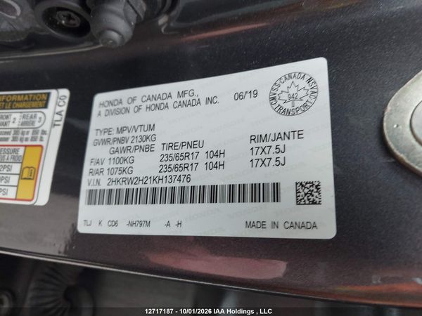 2019 HONDA CR-V LX — I19