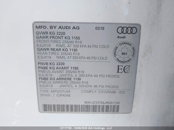2018 AUDI A3 QUATTRO — I19