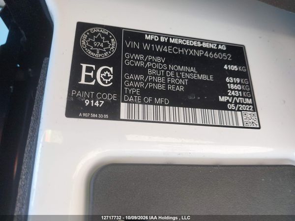 2022 MERCEDES-BENZ SPRINTER 2500 907 (VS30) — I9