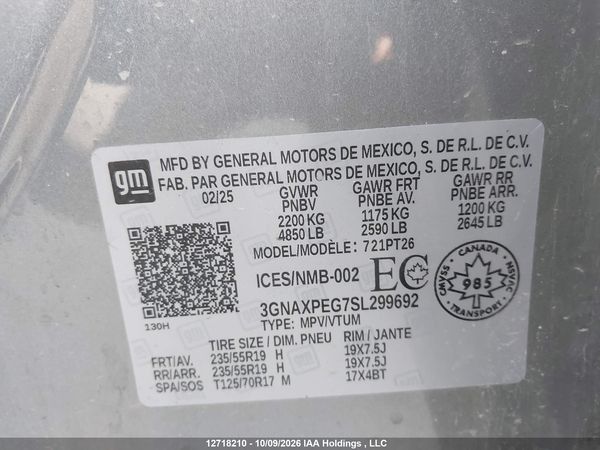 2025 CHEVROLET EQUINOX LT AWD — I9