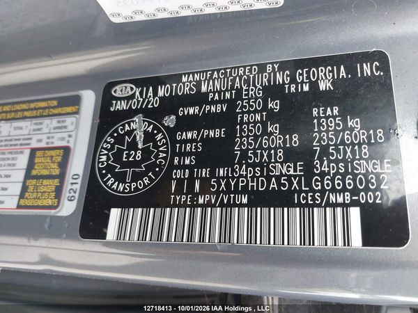 2020 KIA SORENTO EX/S — I9