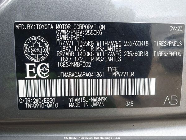 2023 TOYOTA BZ4X XLE/LIMITED — I19