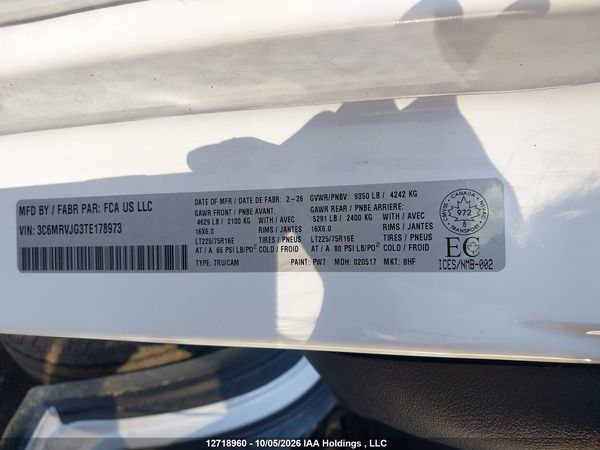 2026 RAM PROMASTER 3500 3500 HIGH — I18
