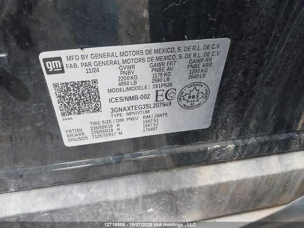 2025 CHEVROLET EQUINOX RS — I9