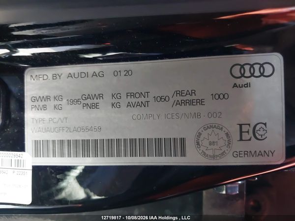 2020 AUDI A3 Premium — I9
