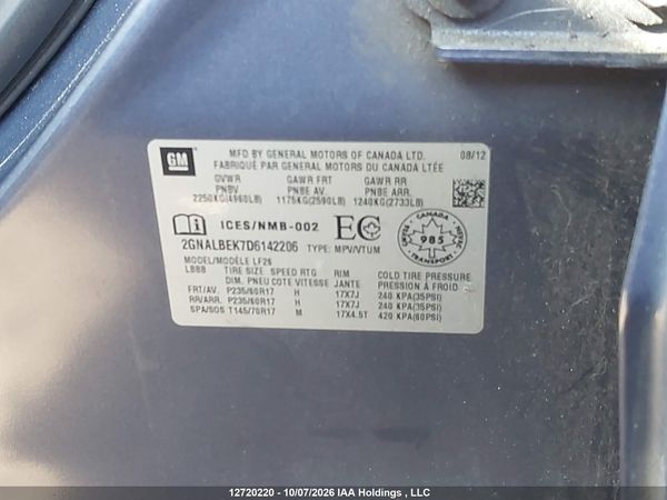 2013 CHEVROLET EQUINOX LS — I9