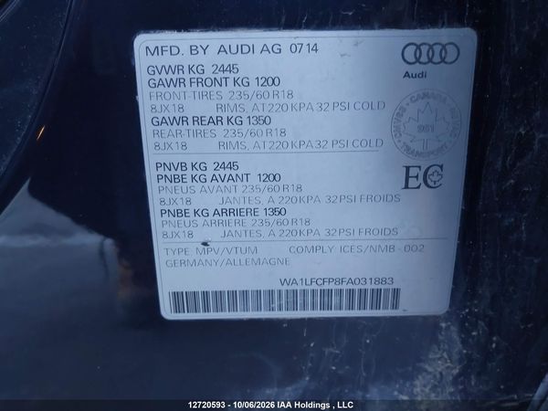 2015 AUDI Q5 2.0T PROGRESSIV — I18