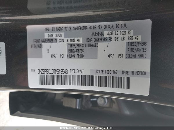 2026 MAZDA 3 PREFERRED/CARBON EDITION — I9