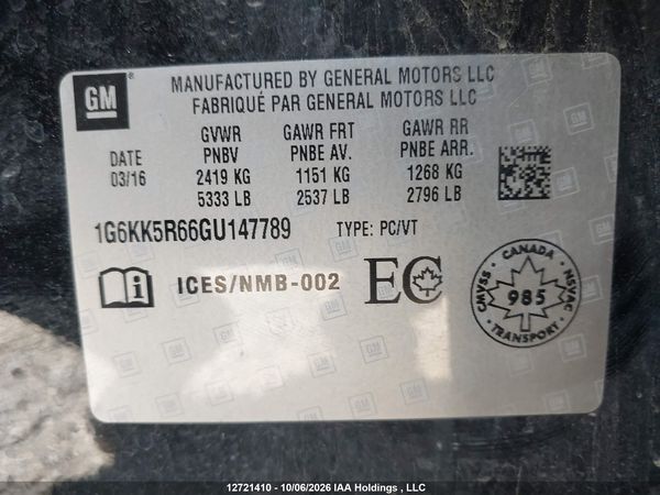 2016 CADILLAC CT6 3.0L TWIN TURBO PLATINUM — I18