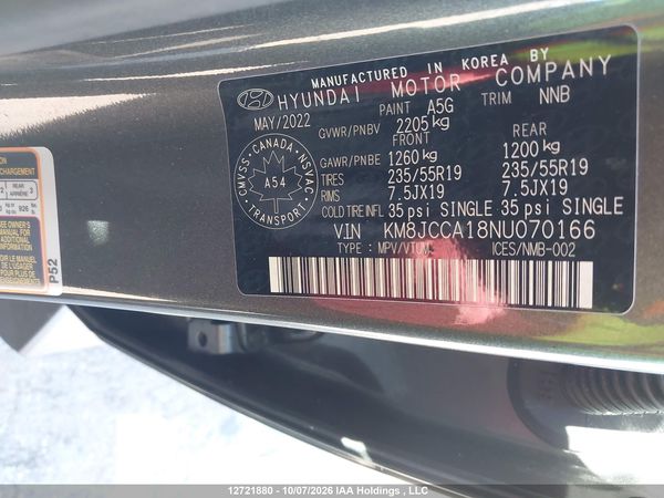 2022 HYUNDAI TUCSON ULTIMATE HYBRID AWD — I9