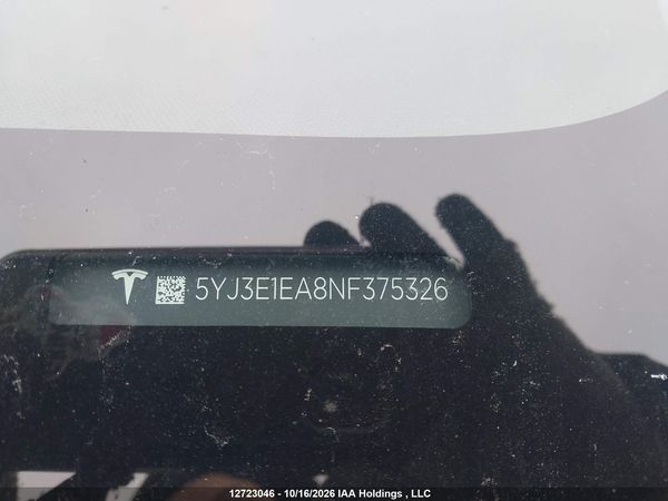 2022 TESLA MODEL 3 RWD/STANDARD RANGE — I19