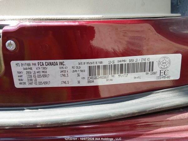 2017 DODGE GRAND CARAVAN SE — I9