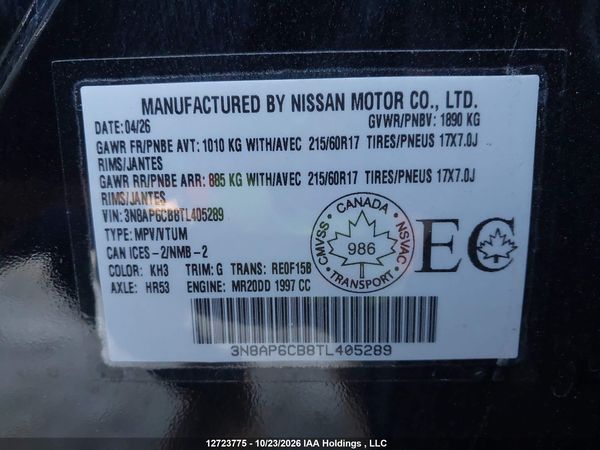 2026 NISSAN KICKS SV — I9