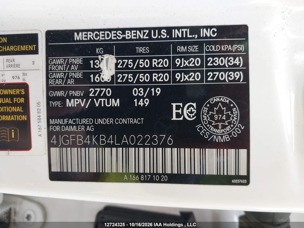 2020 MERCEDES-BENZ GLE 350 4MATIC — I9