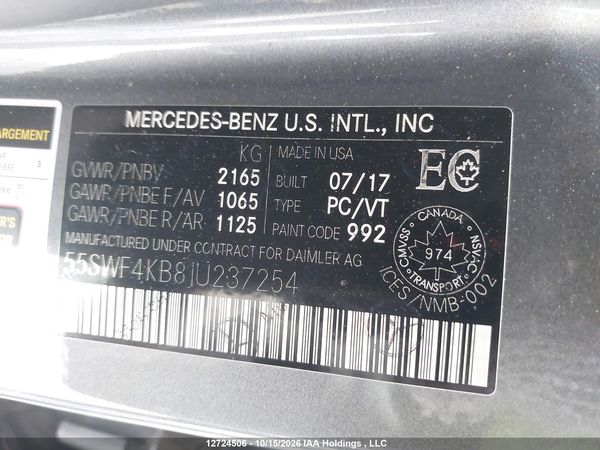 2018 MERCEDES-BENZ C 300 4MATIC — I9